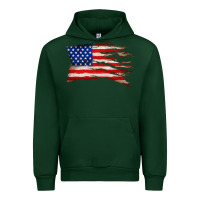 Forest Green tattered american flag Urban Hoodie - Zillion Design Studio