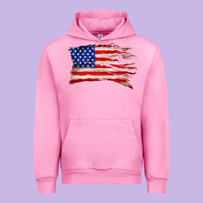 Tattered American Flag Urban Hoodie Designed By Zillion Design Studio