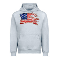 Heather Grey tattered american flag Urban Hoodie - Zillion Design Studio