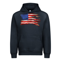 Navy tattered american flag Urban Hoodie - Zillion Design Studio