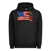 Pigment Black tattered american flag Urban Hoodie - Zillion Design Studio