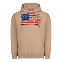 Pigment Burro tattered american flag Urban Hoodie - Zillion Design Studio