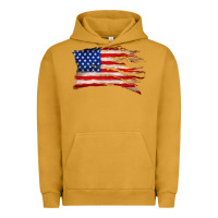 Pigment Peanut Butter tattered american flag Urban Hoodie - Zillion Design Studio