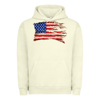 Pigment Pistachio tattered american flag Urban Hoodie - Zillion Design Studio