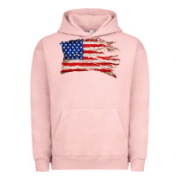 Pigment Salmon tattered american flag Urban Hoodie - Zillion Design Studio