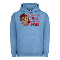Pigment Pebble Blue roses are red inside i'm dead Skull Urban Hoodie - RanaPortraitStore