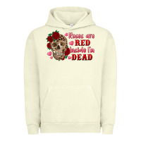 Pigment Pistachio roses are red inside i'm dead Skull Urban Hoodie - RanaPortraitStore