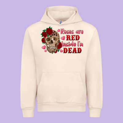Roses Are Red Inside I'm Dead Skull Urban Hoodie Designed By Ranaportraitstore