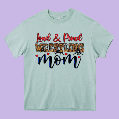 Loud And Proud Wrestling Mom Heavy Core Tee Designed By Lillyallendesigns