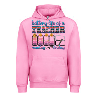 Fuchsia Pink battery life of a teacher Urban Hoodie - texasbilliewilder