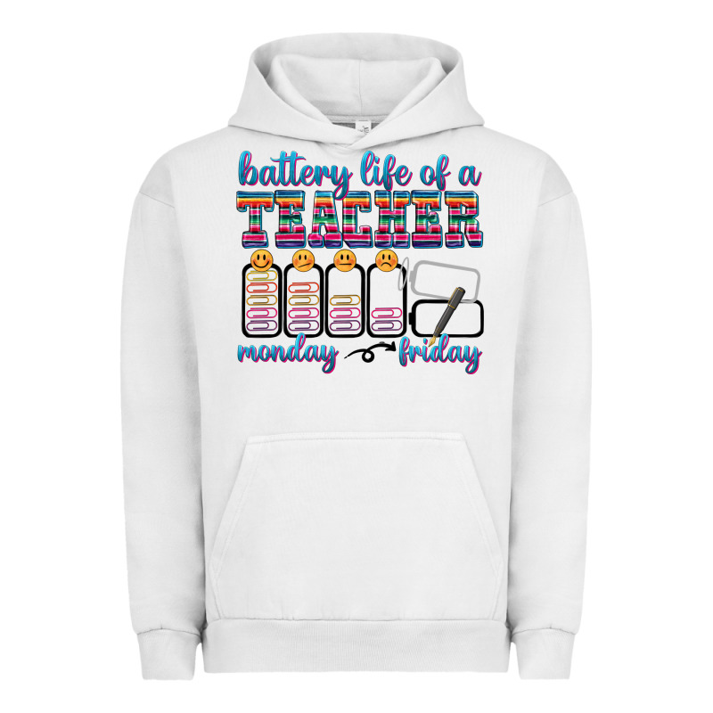 Battery Life Of A Teacher Urban Hoodie by texasbilliewilder | Teevron
