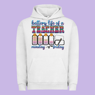 Battery Life Of A Teacher Urban Hoodie Designed By Texasbilliewilder