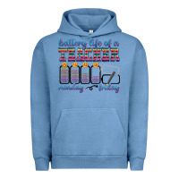 Pigment Pebble Blue battery life of a teacher Urban Hoodie - texasbilliewilder