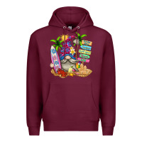 Burgundy beach gnome Premium Hoodie - texasbilliewilder