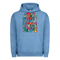 Pigment Pebble Blue stay trippy little hippie Urban Hoodie - Zillion Design Studio