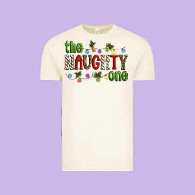 The Naughty One Christmas Vintage Tee Designed By Artiststas