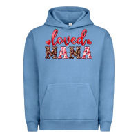 Pigment Pebble Blue loved mama Urban Hoodie - RanaPortraitStore
