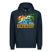 Navy beachin Premium Hoodie - texasbilliewilder