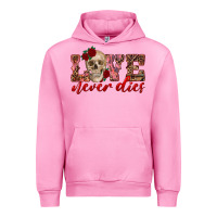 Fuchsia Pink love never dies skull Urban Hoodie - RanaPortraitStore