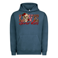 Pigment Midnight Navy love never dies skull Urban Hoodie - RanaPortraitStore