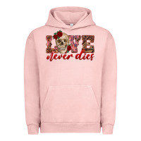 Pigment Salmon love never dies skull Urban Hoodie - RanaPortraitStore