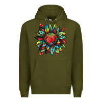 Army Green berry sunflower Premium Hoodie - texasbilliewilder