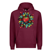 Burgundy berry sunflower Premium Hoodie - texasbilliewilder