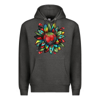 Charcoal Heather berry sunflower Premium Hoodie - texasbilliewilder