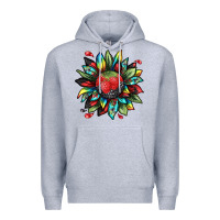 Heather Grey berry sunflower Premium Hoodie - texasbilliewilder