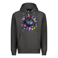 Charcoal Heather blueberry sunflower Premium Hoodie - texasbilliewilder