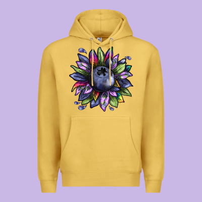 Blueberry Sunflower Premium Hoodie Designed By Texasbilliewilder
