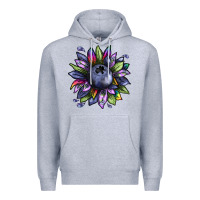 Heather Grey blueberry sunflower Premium Hoodie - texasbilliewilder
