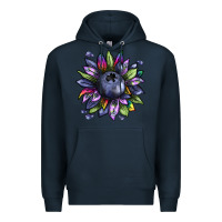 Navy blueberry sunflower Premium Hoodie - texasbilliewilder