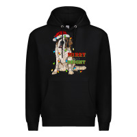 Black merry and bright saint bernard Premium Hoodie - RanaPortraitStore