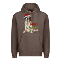 Coffee merry and bright saint bernard Premium Hoodie - RanaPortraitStore
