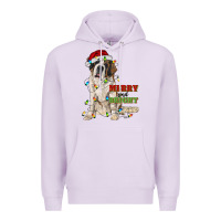 Lilac merry and bright saint bernard Premium Hoodie - RanaPortraitStore