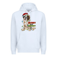White merry and bright saint bernard Premium Hoodie - RanaPortraitStore