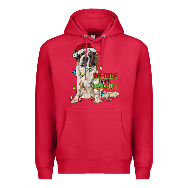 Merry And Bright Saint Bernard Premium Hoodie by RanaPortraitStore | Teevron
