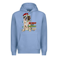 Colony Blue merry and bright saint bernard Premium Hoodie - RanaPortraitStore