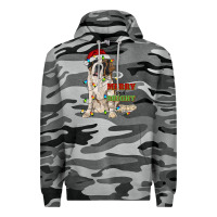 Slate Camo merry and bright saint bernard Premium Hoodie - RanaPortraitStore