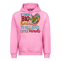 Fuchsia Pink big heart to help shape little minds tbw Urban Hoodie - texasbilliewilder