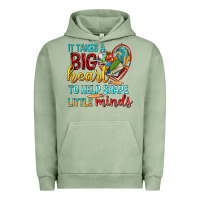 Pigment Oil Green big heart to help shape little minds tbw Urban Hoodie - texasbilliewilder