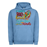 Pigment Pebble Blue big heart to help shape little minds tbw Urban Hoodie - texasbilliewilder