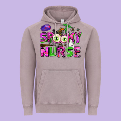 Spooky Nurse Vintage Hoodie Designed By Adodesignshop