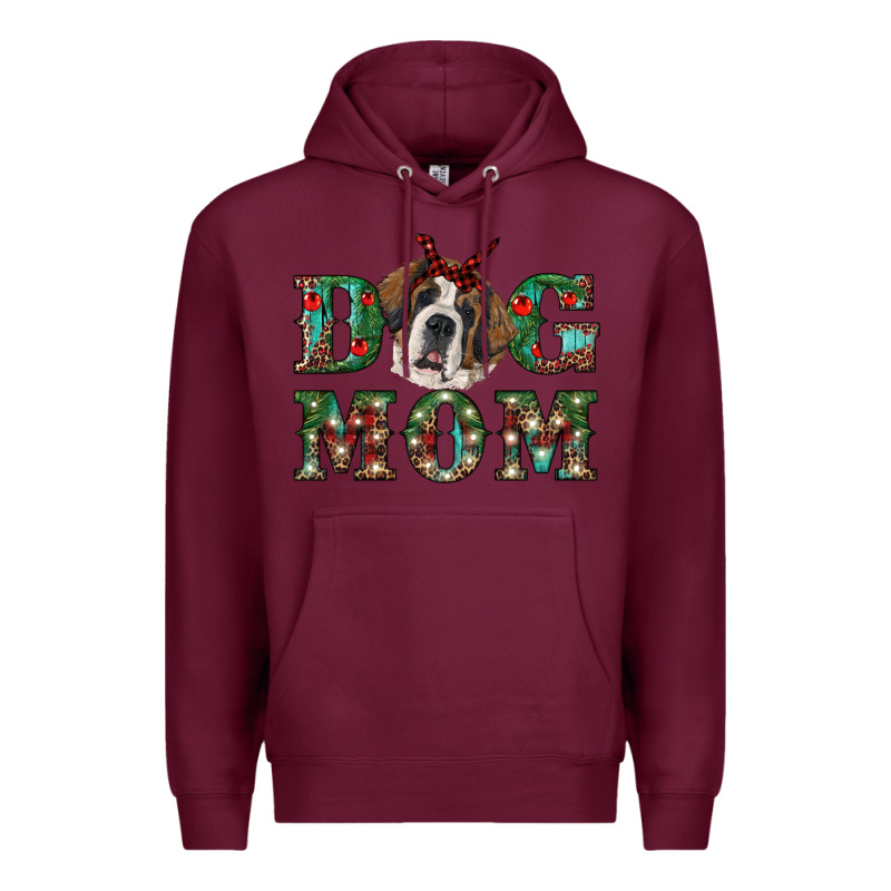 Christmas St. Bernard Dog Mom Premium Hoodie by RanaPortraitStore | Teevron