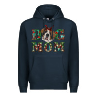 Navy christmas st. bernard dog mom Premium Hoodie - RanaPortraitStore