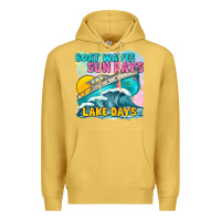 Antique Gold boat waves sun rays lake days Premium Hoodie - texasbilliewilder