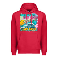 Cardinal boat waves sun rays lake days Premium Hoodie - texasbilliewilder