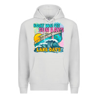 Dove Grey boat waves sun rays lake days Premium Hoodie - texasbilliewilder