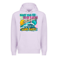 Lilac boat waves sun rays lake days Premium Hoodie - texasbilliewilder